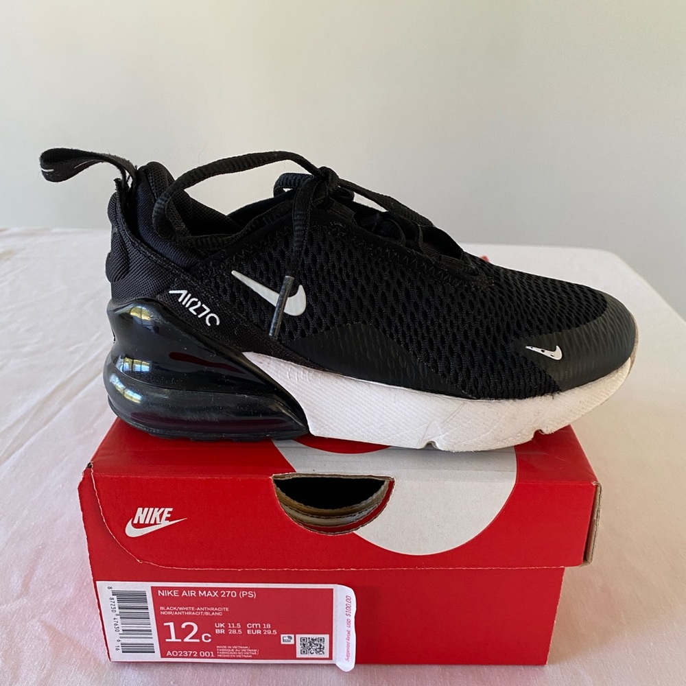 Nike Air Max 270 Black / White Anthracite - Size 12C
